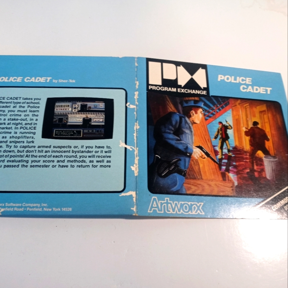 1987 Vintage Police Cadet Sher-Tek Commodore 64 128 C64 Artworx Game Rare Cops V